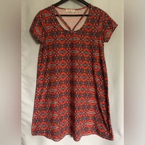 Orange-Patterned Summer Dress